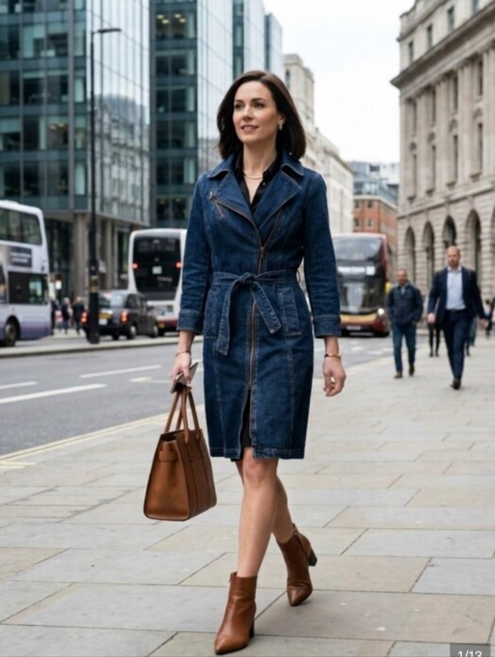 Vintage Ralph Lauren Dark Blue Denim Trench